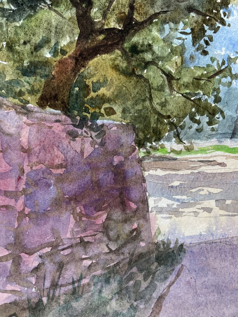 Watercolor painting Summer in the city V. Mishurovsky - 3