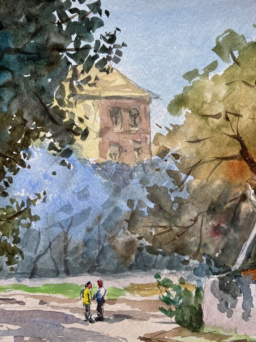 Watercolor painting Summer in the city V. Mishurovsky - 4