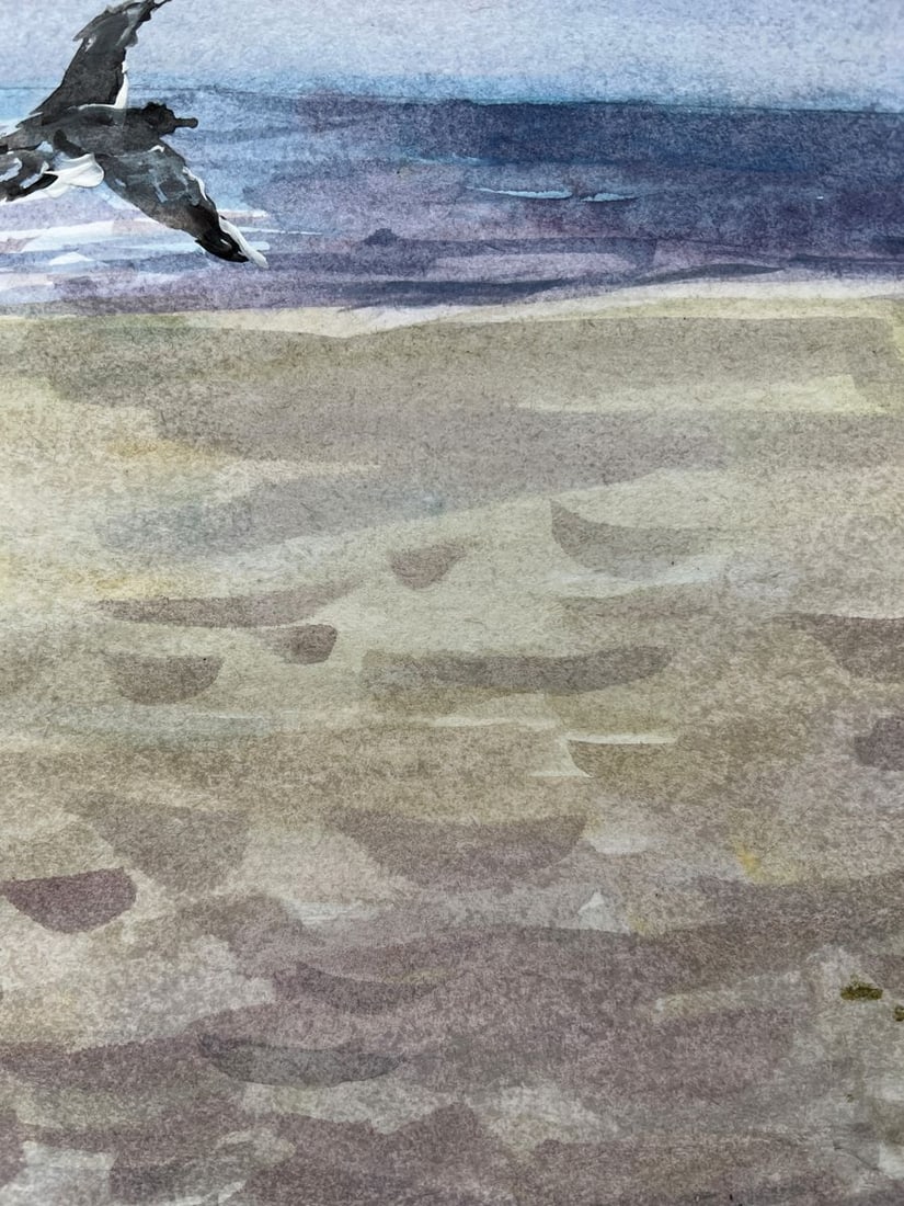 Gouache painting Seagulls on the sea V. Mishurovsky - 7