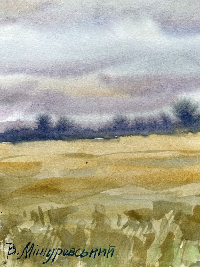 Watercolor painting Windy day in summer V. Mishurovsky - 3