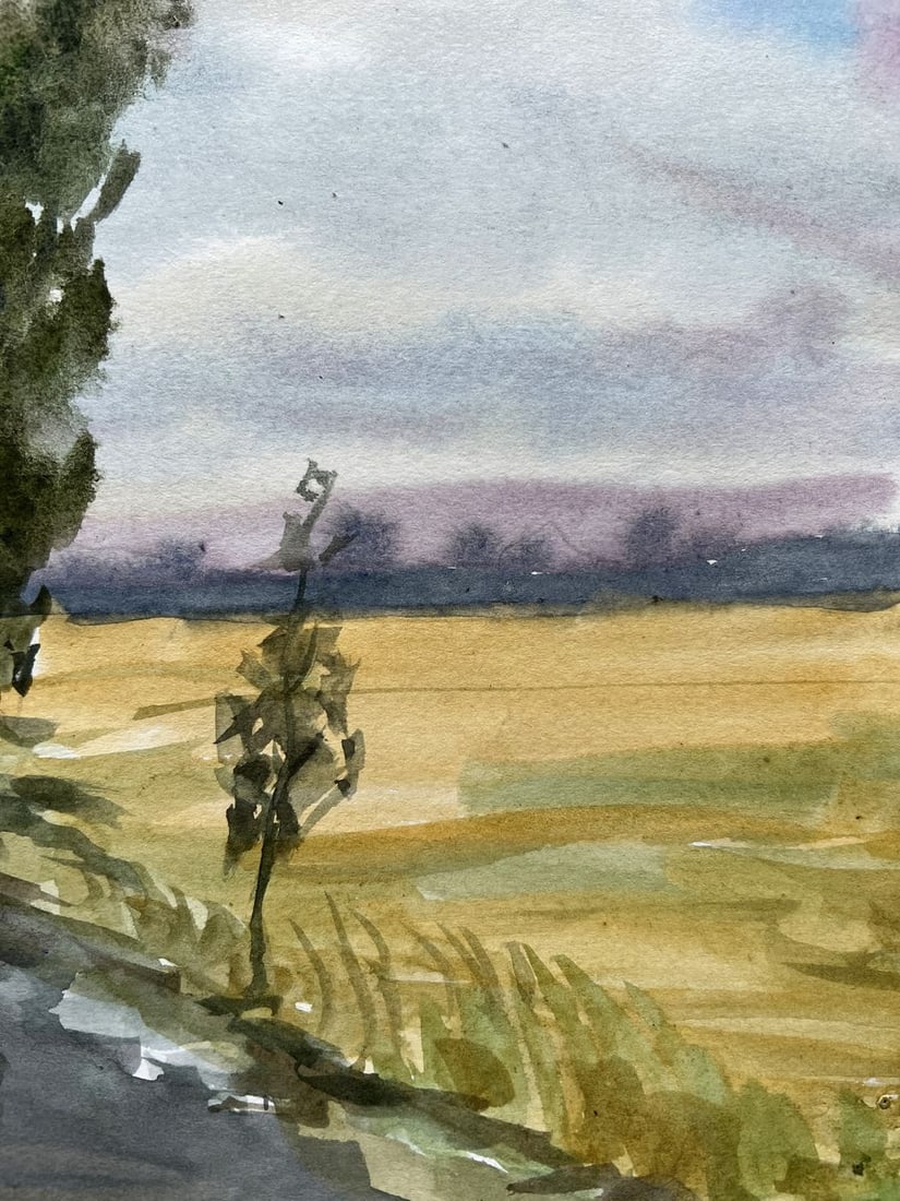 Watercolor painting Windy day in summer V. Mishurovsky - 7