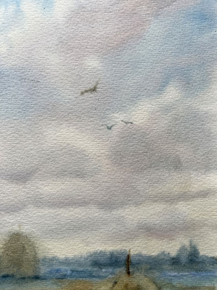 Watercolor painting A field is nearby V. Mishurovsky - 3