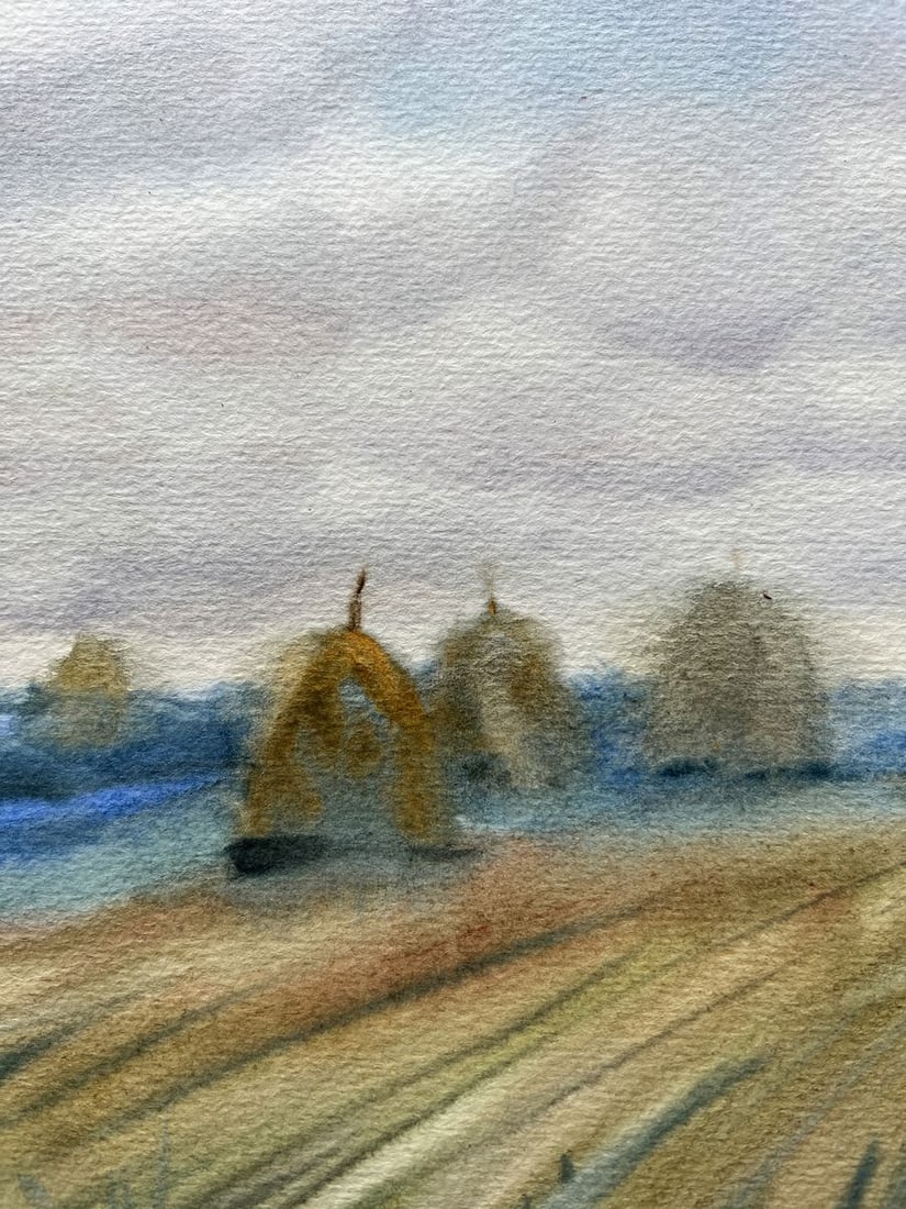 Watercolor painting A field is nearby V. Mishurovsky - 4