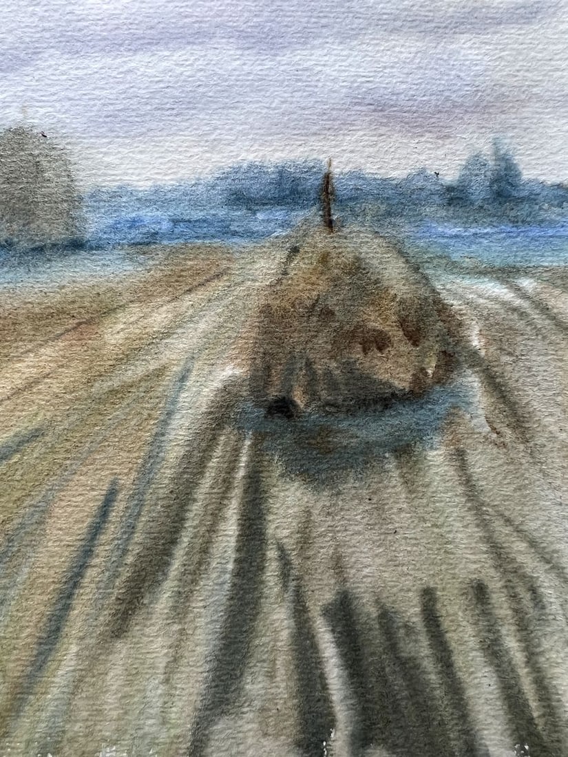 Watercolor painting A field is nearby V. Mishurovsky - 5