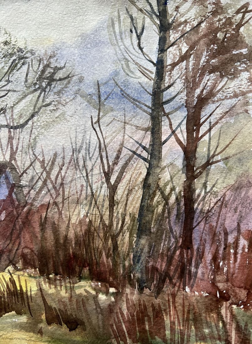 Watercolor painting Landscape with goats V. Mishurovsky - 5