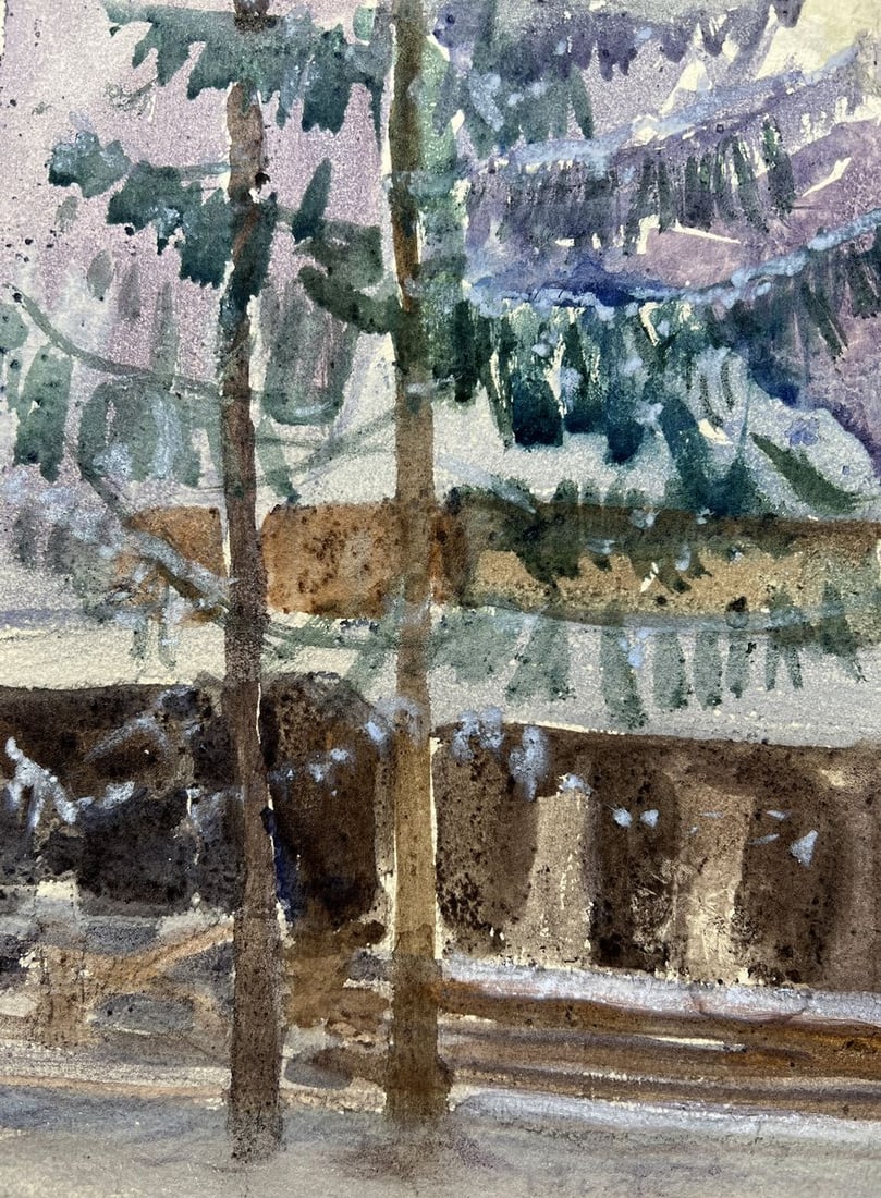 Watercolor painting In the cold V. Mishurovsky - 2