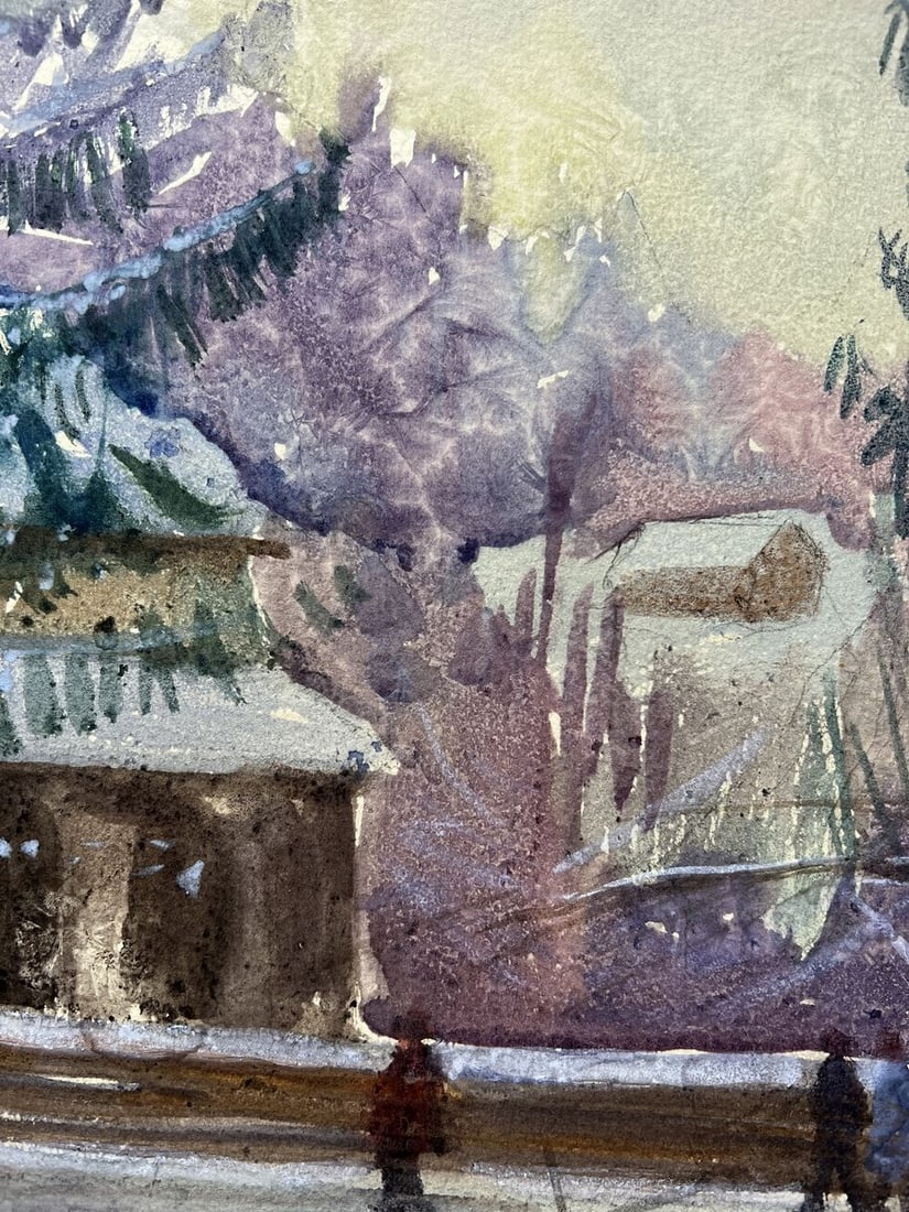 Watercolor painting In the cold V. Mishurovsky - 4