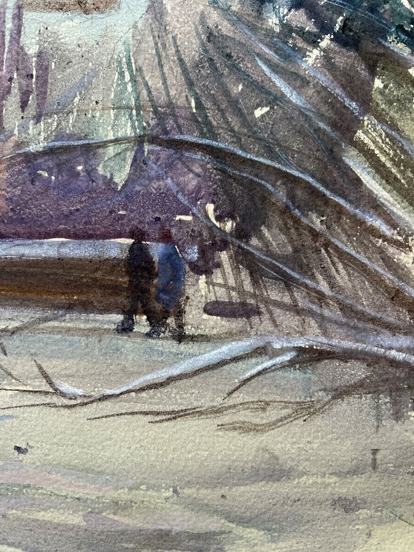 Watercolor painting In the cold V. Mishurovsky - 7