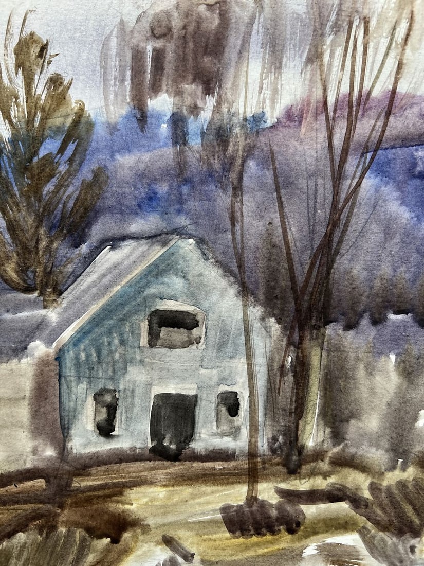 Watercolor painting Railway in the city V. Mishurovsky - 2