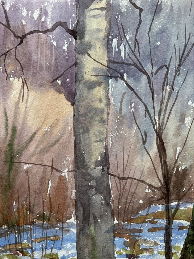 Watercolor painting Until spring V. Mishurovsky - 2