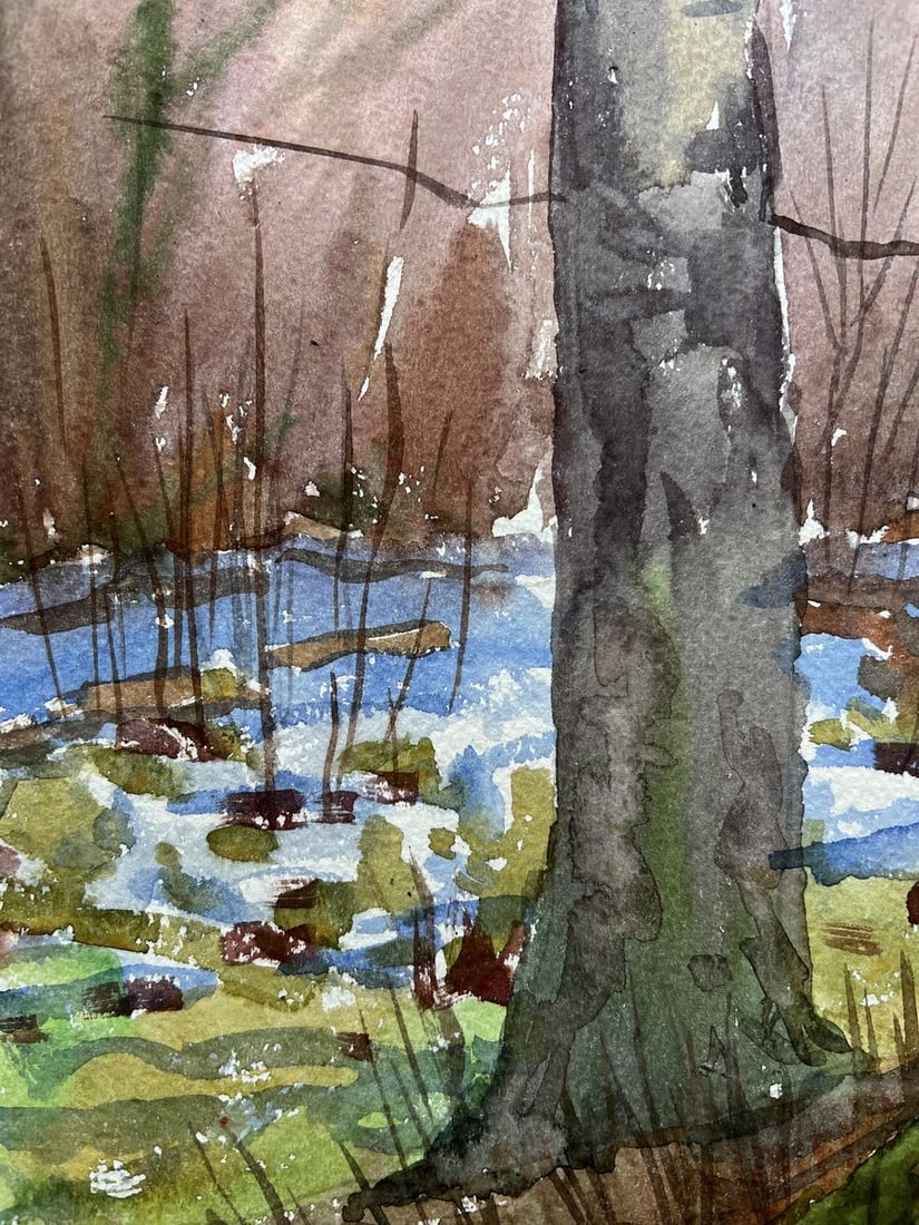 Watercolor painting Until spring V. Mishurovsky - 4