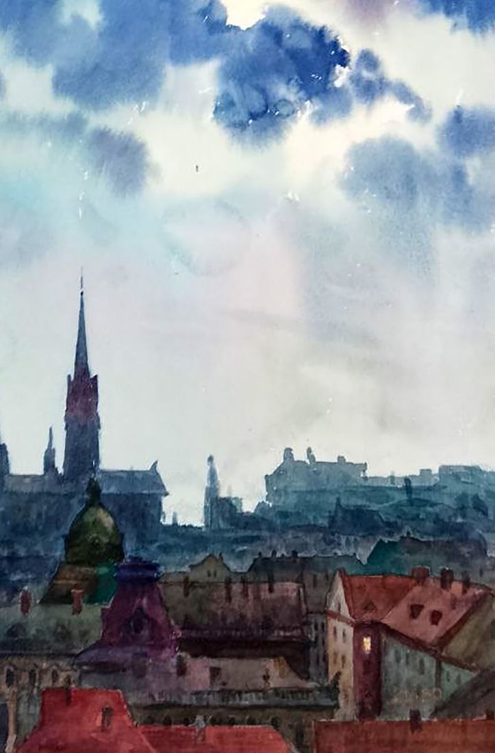 Watercolor painting Views of city street Vitaly Duhnevich - 5