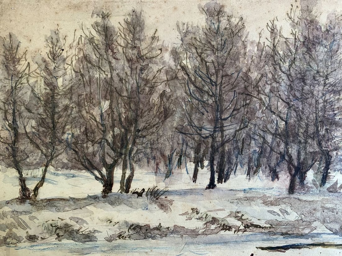 Watercolor painting Winter embellishments A. G. Cherkas - 2