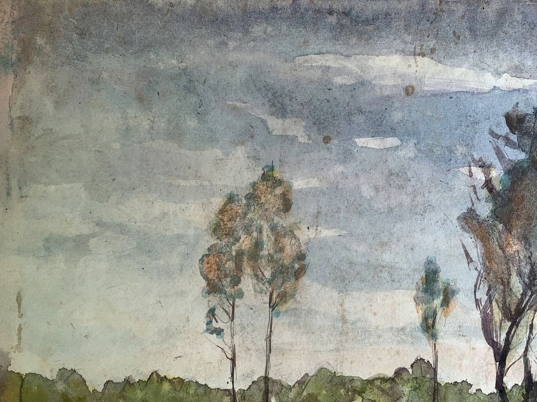 Watercolor painting Stump road A. G. Cherkas - 2