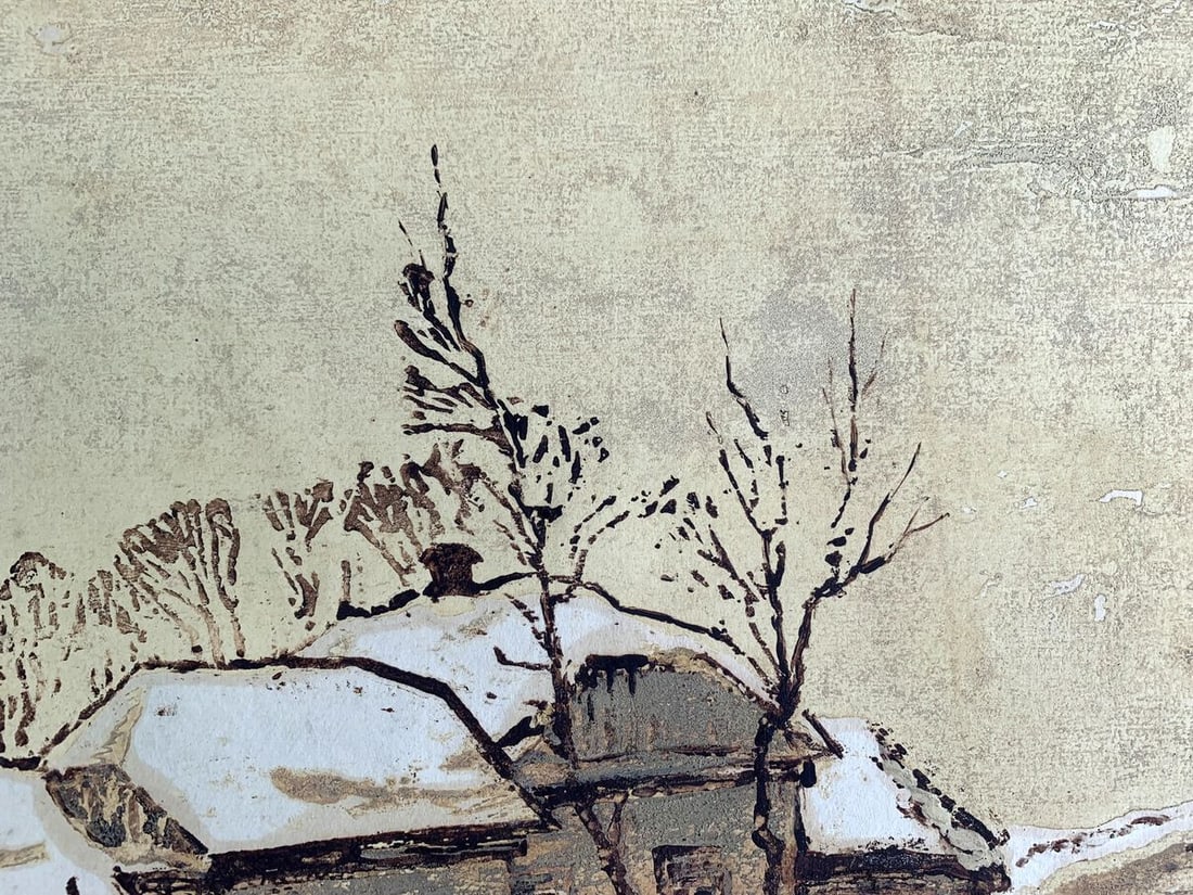 Watercolor painting Winter houses A. G. Cherkas - 4