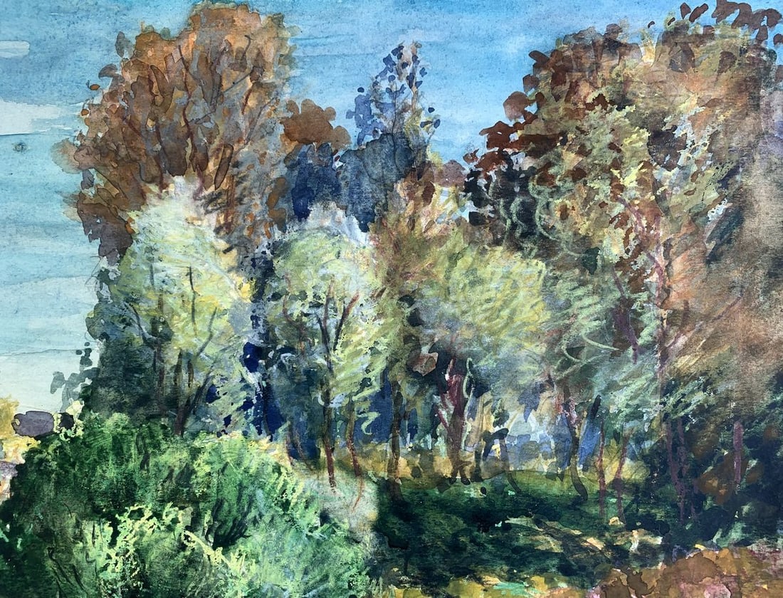 Watercolor painting Forest park A. G. Cherkas - 4