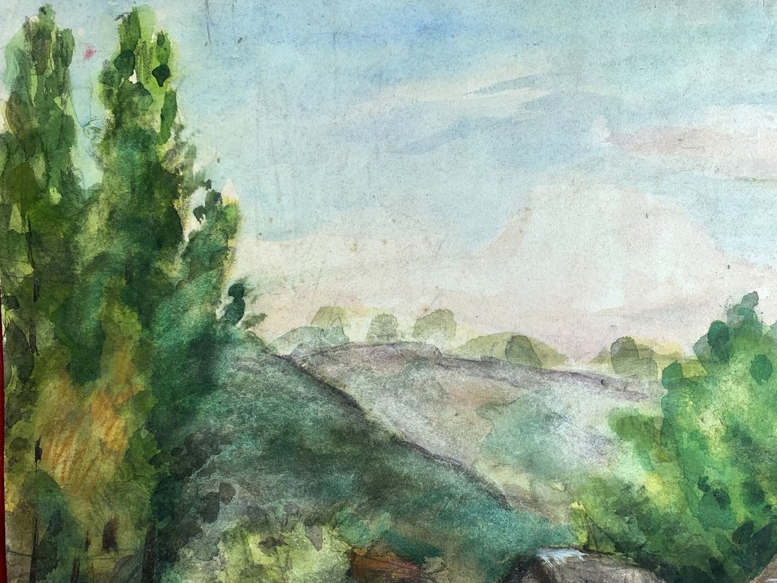 Watercolor painting Cozy village A. G. Cherkas - 2