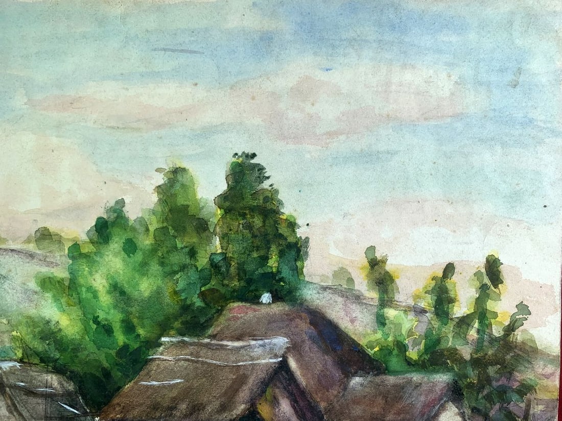 Watercolor painting Cozy village A. G. Cherkas - 4