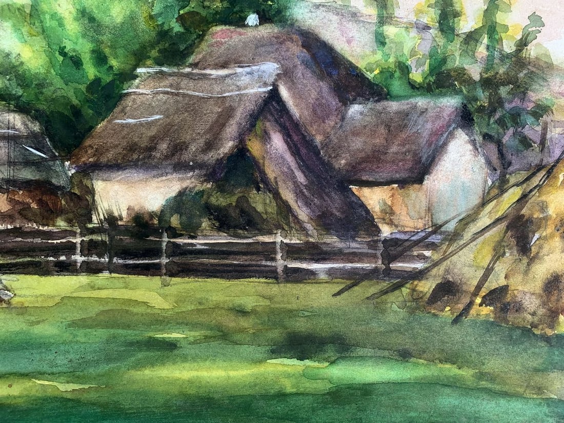 Watercolor painting Cozy village A. G. Cherkas - 5