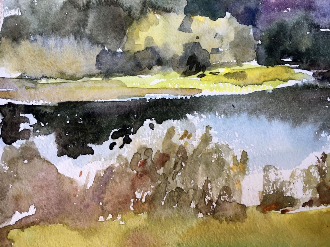 Watercolor painting By the river Viktor Mikhailichenko - 3