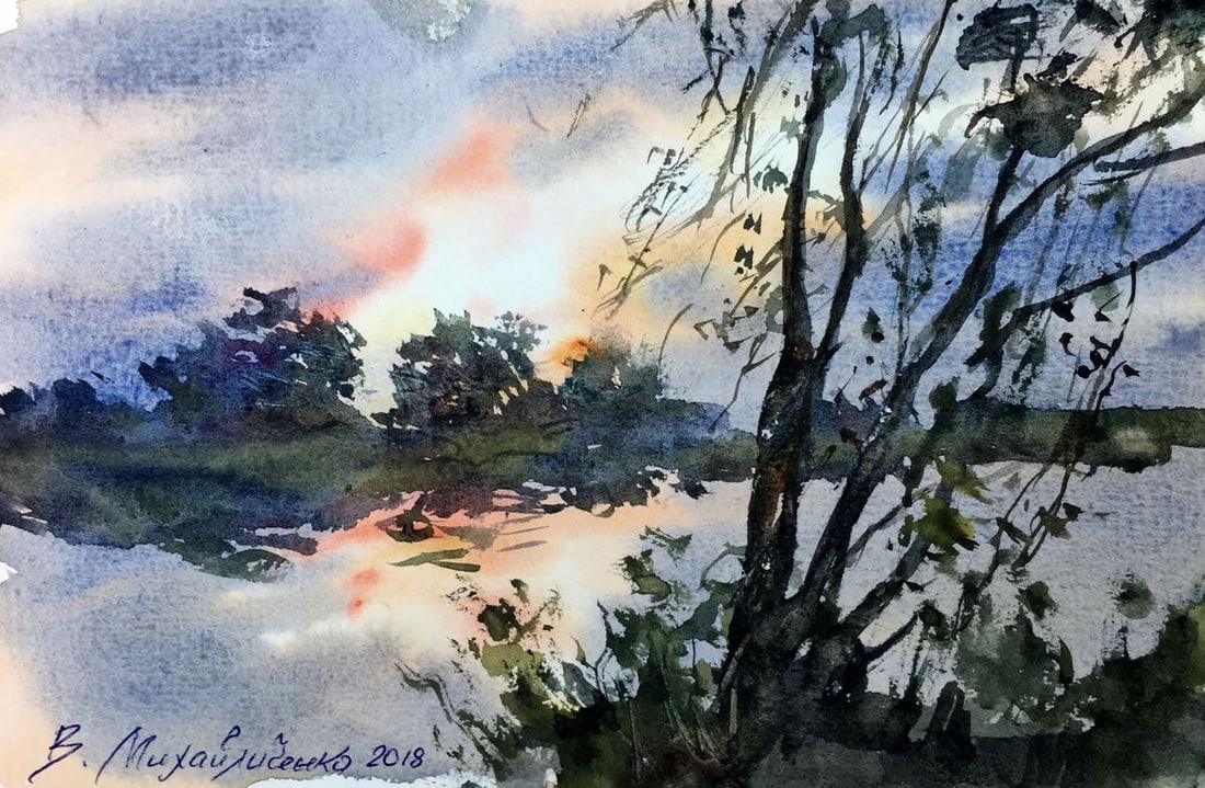Watercolor painting A glimpse of light Viktor Mikhailichenko: Title: Watercolor painting A glimpse of light Viktor Mikhailichenko Description: No1342 *** ABOUT THIS PAINTING *** * TITLE: "A glimpse of light" * ARTISTS: Viktor Mikhailichenko * SIZE: 14x21