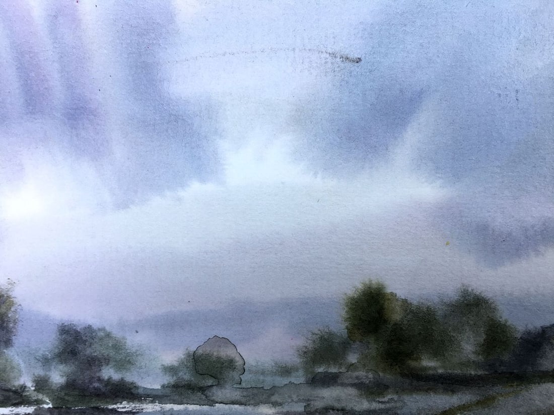 Watercolor painting After the rain Viktor Mikhailichenko - 4