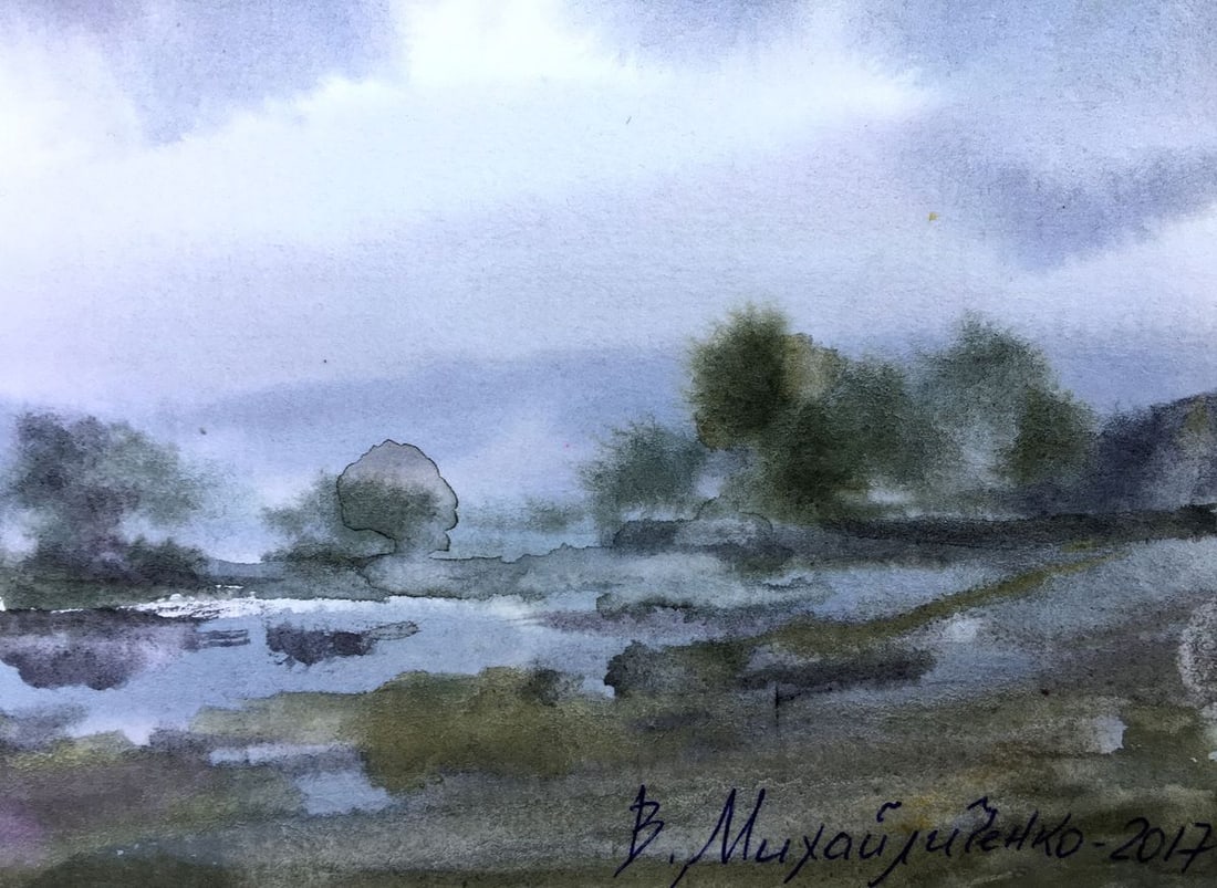 Watercolor painting After the rain Viktor Mikhailichenko - 5