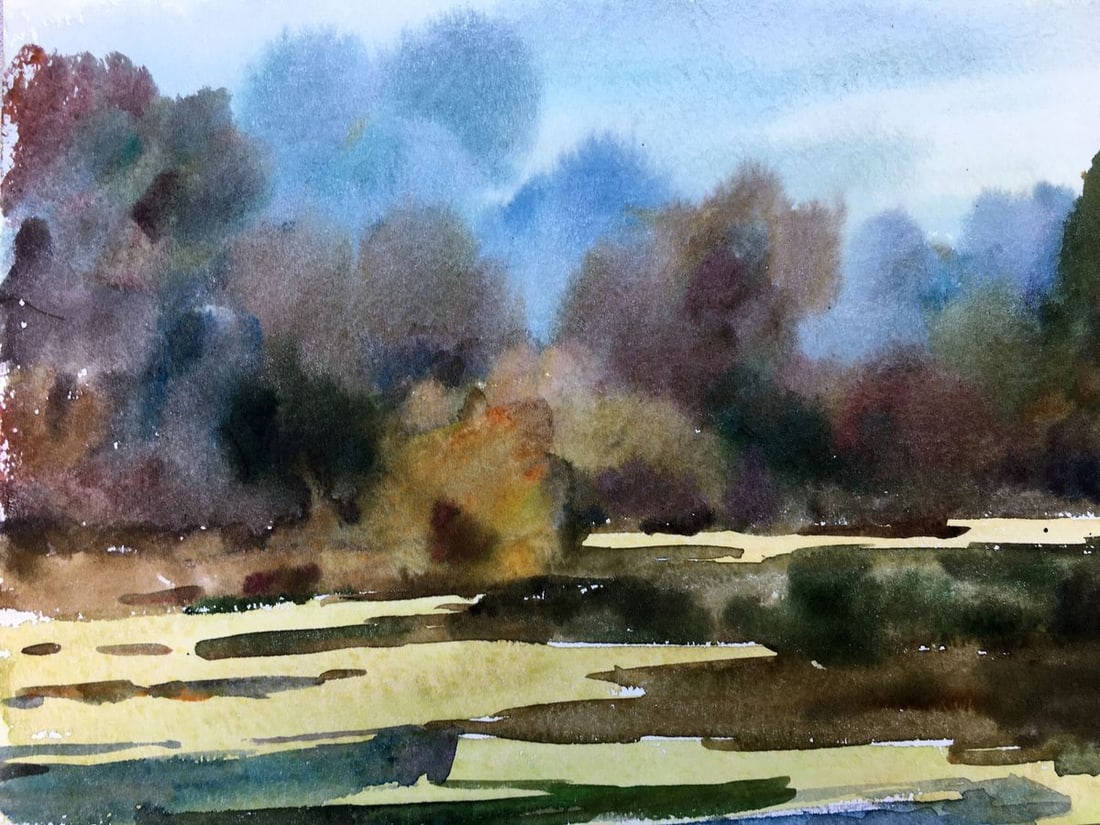 Watercolor painting Boats on the shore Viktor Mikhailichenko - 2