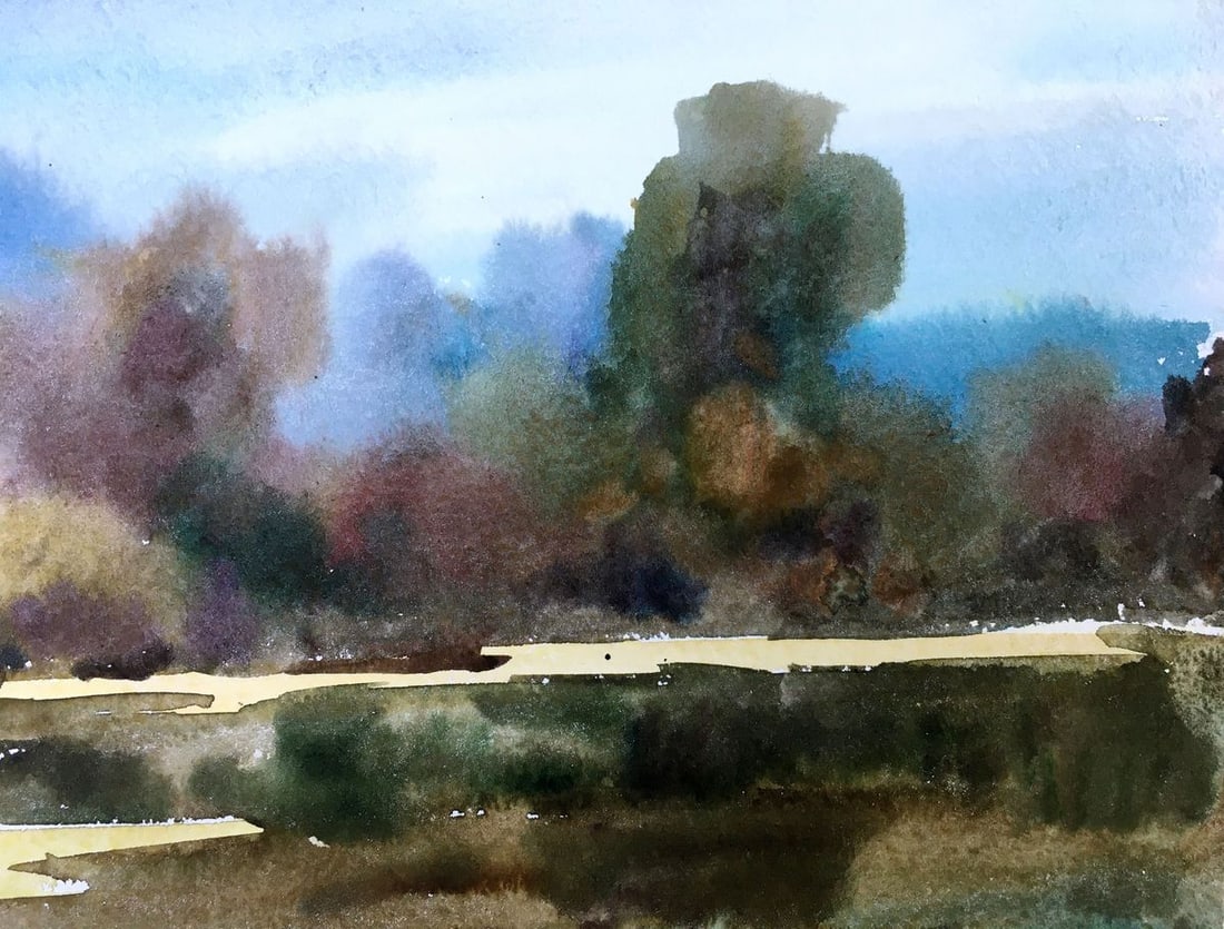 Watercolor painting Boats on the shore Viktor Mikhailichenko - 4