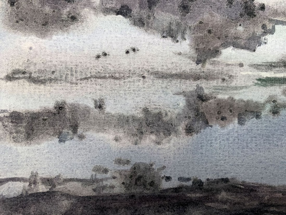 Watercolor painting The fog has risen Viktor Mikhailichenko - 3