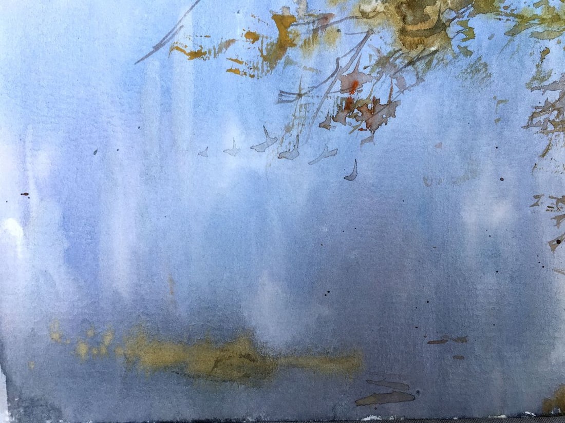 Watercolor painting Golden autumn Viktor Mikhailichenko - 3