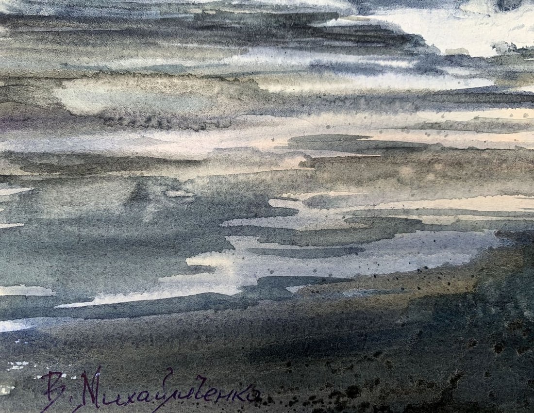 Watercolor painting In the swamps Viktor Mikhailichenko - 3