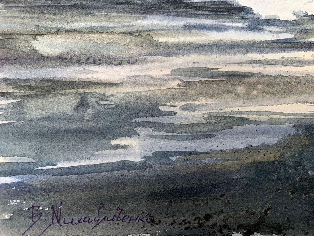 Watercolor painting In the swamps Viktor Mikhailichenko - 4