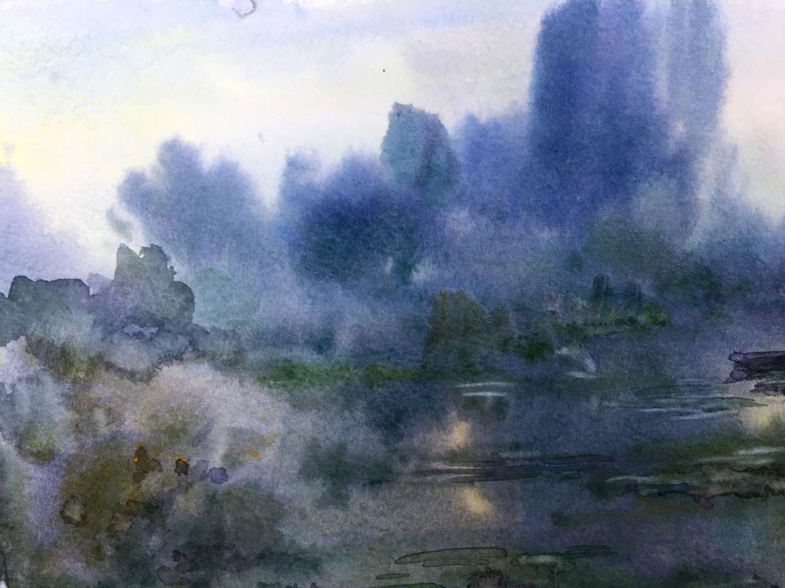 Watercolor painting Fishing Viktor Mikhailichenko - 2