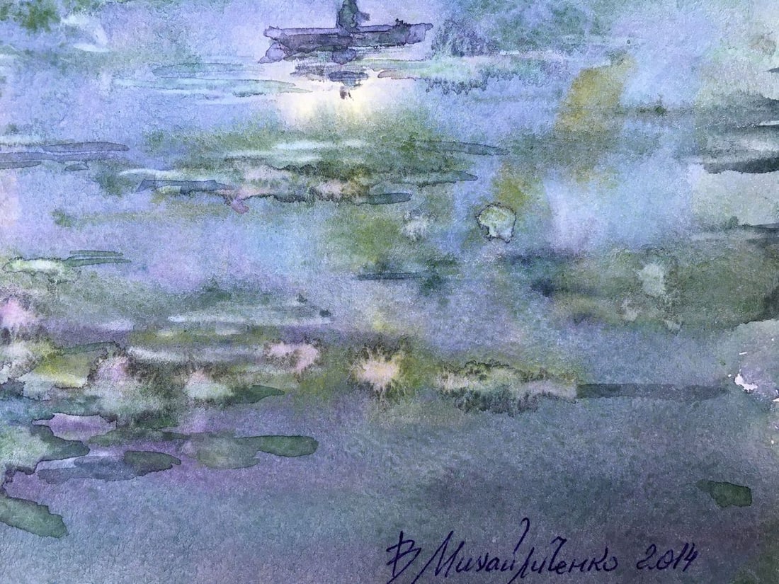 Watercolor painting Fishing Viktor Mikhailichenko - 5