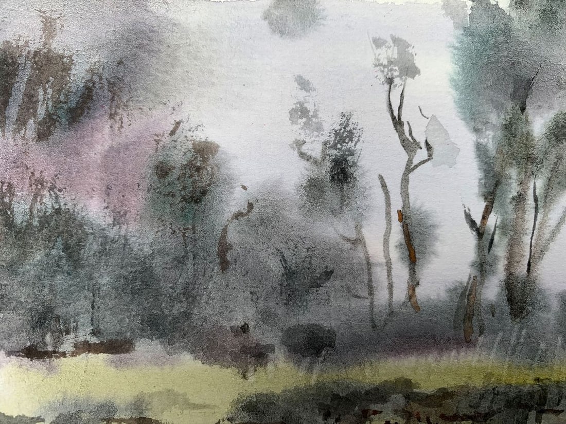 Watercolor painting Fishing holidays Viktor Mikhailichenko - 2