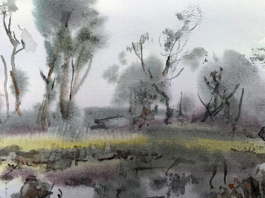 Watercolor painting Fishing holidays Viktor Mikhailichenko - 4