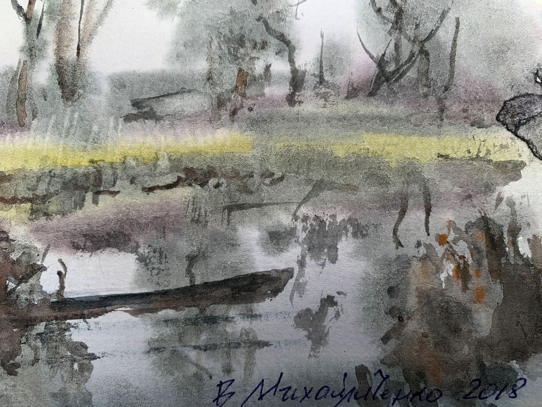 Watercolor painting Fishing holidays Viktor Mikhailichenko - 5