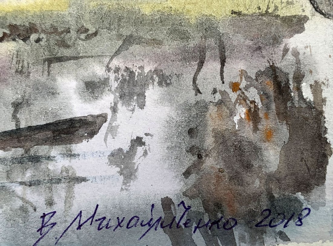 Watercolor painting Fishing holidays Viktor Mikhailichenko - 6