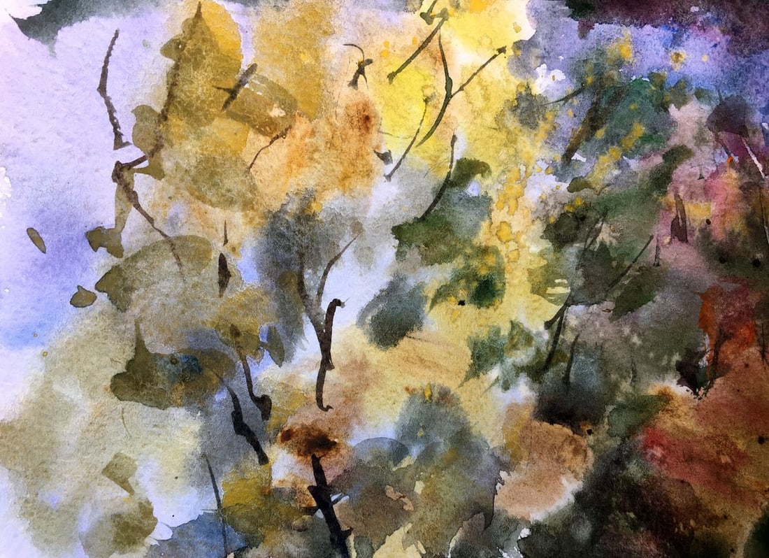 Watercolor painting With first snow Viktor Mikhailichenko - 2