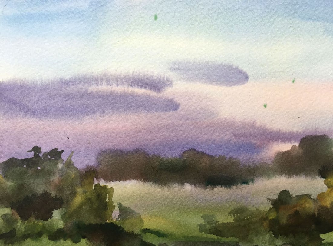 Watercolor painting The road to the distance Viktor Mikhailichenko - 2