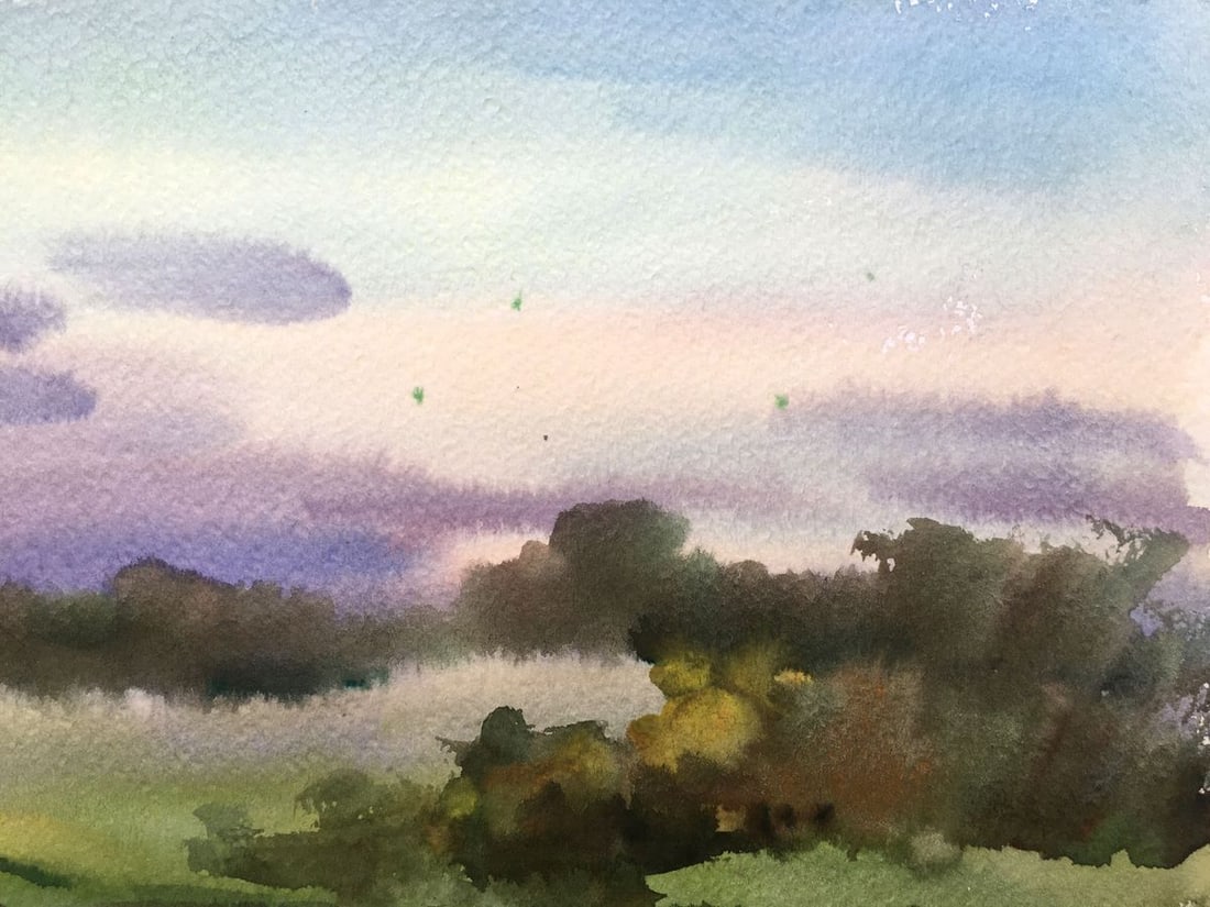 Watercolor painting The road to the distance Viktor Mikhailichenko - 4