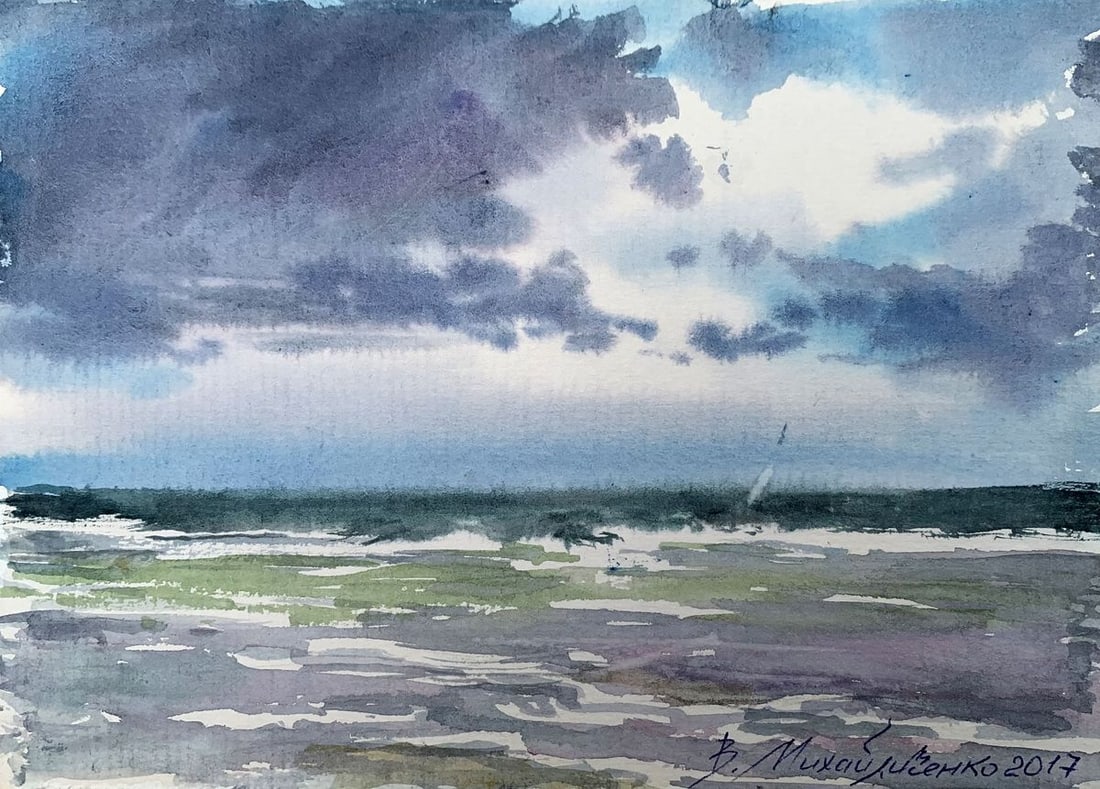 Watercolor painting Clouds Viktor Mikhailichenko (1 of 7)