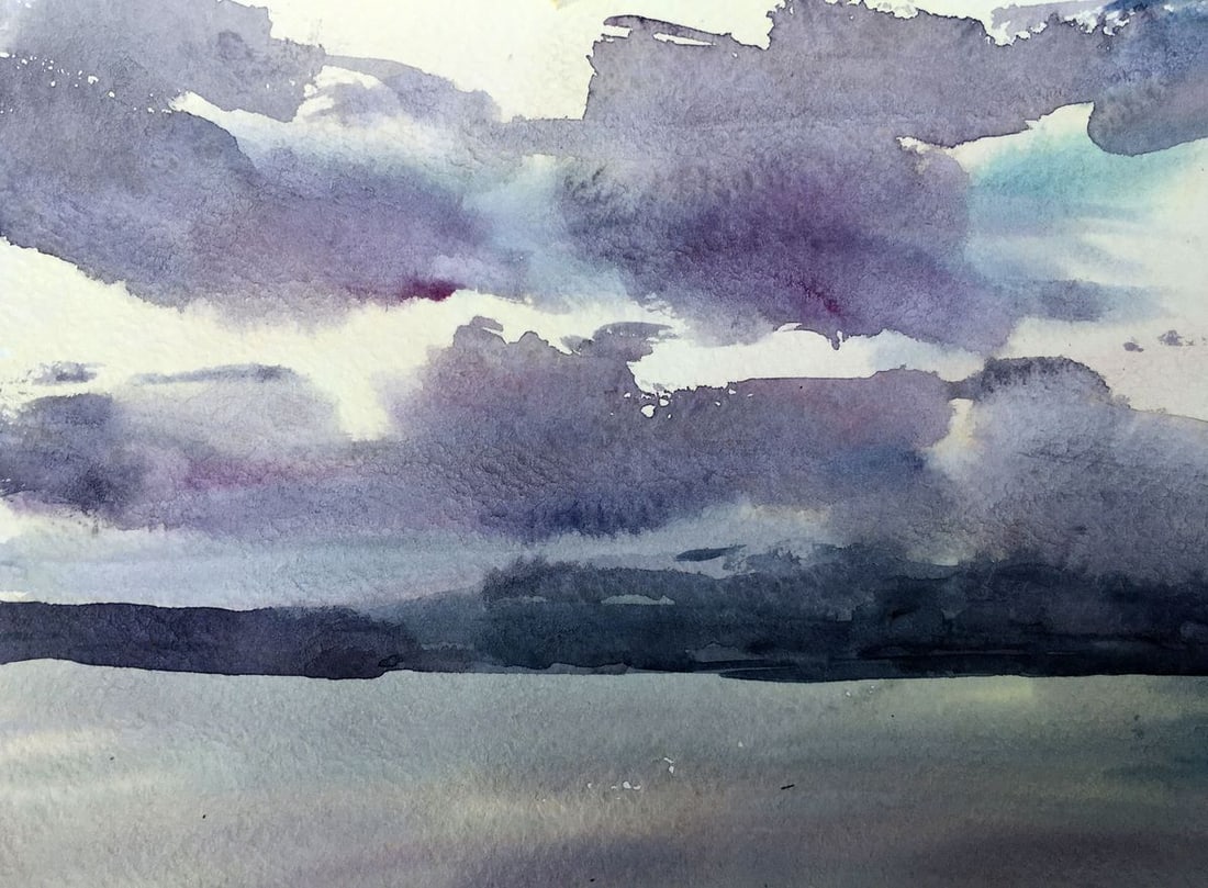 Watercolor painting Lonely shore Viktor Mikhailichenko - 2