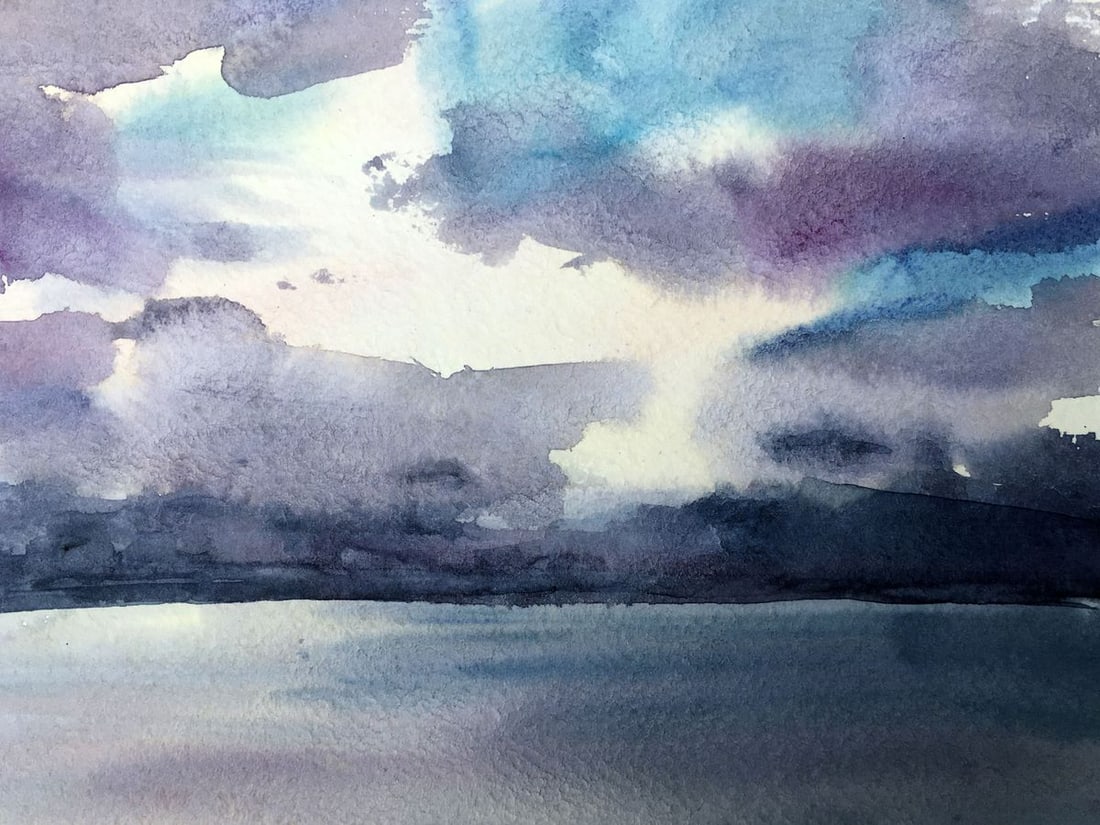 Watercolor painting Lonely shore Viktor Mikhailichenko - 4