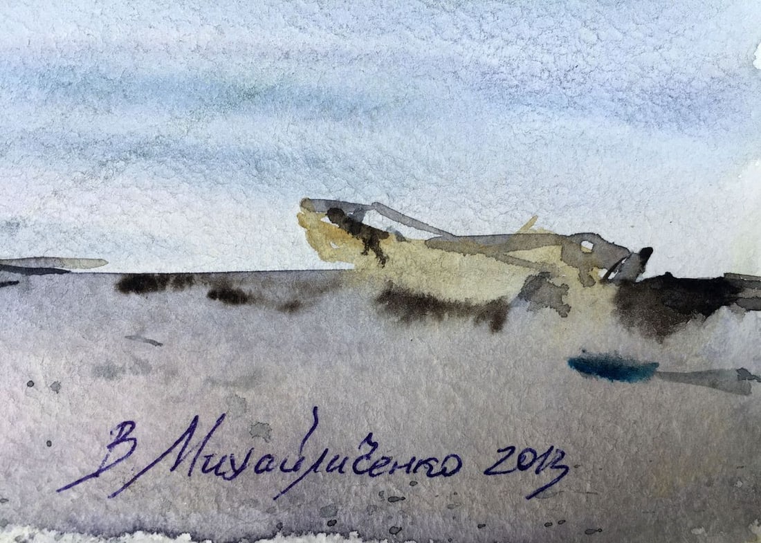 Watercolor painting Lonely shore Viktor Mikhailichenko - 6