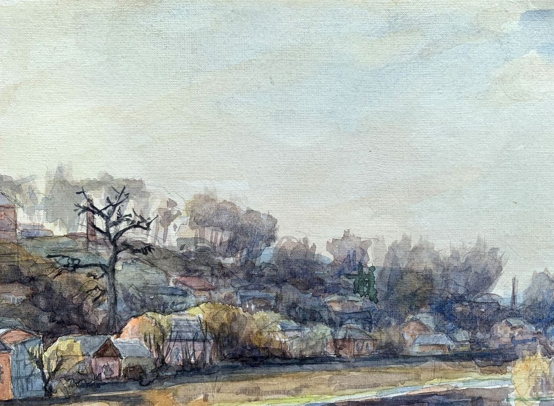 Watercolor painting Near the river Severin Alexey Alexandrovich - 2