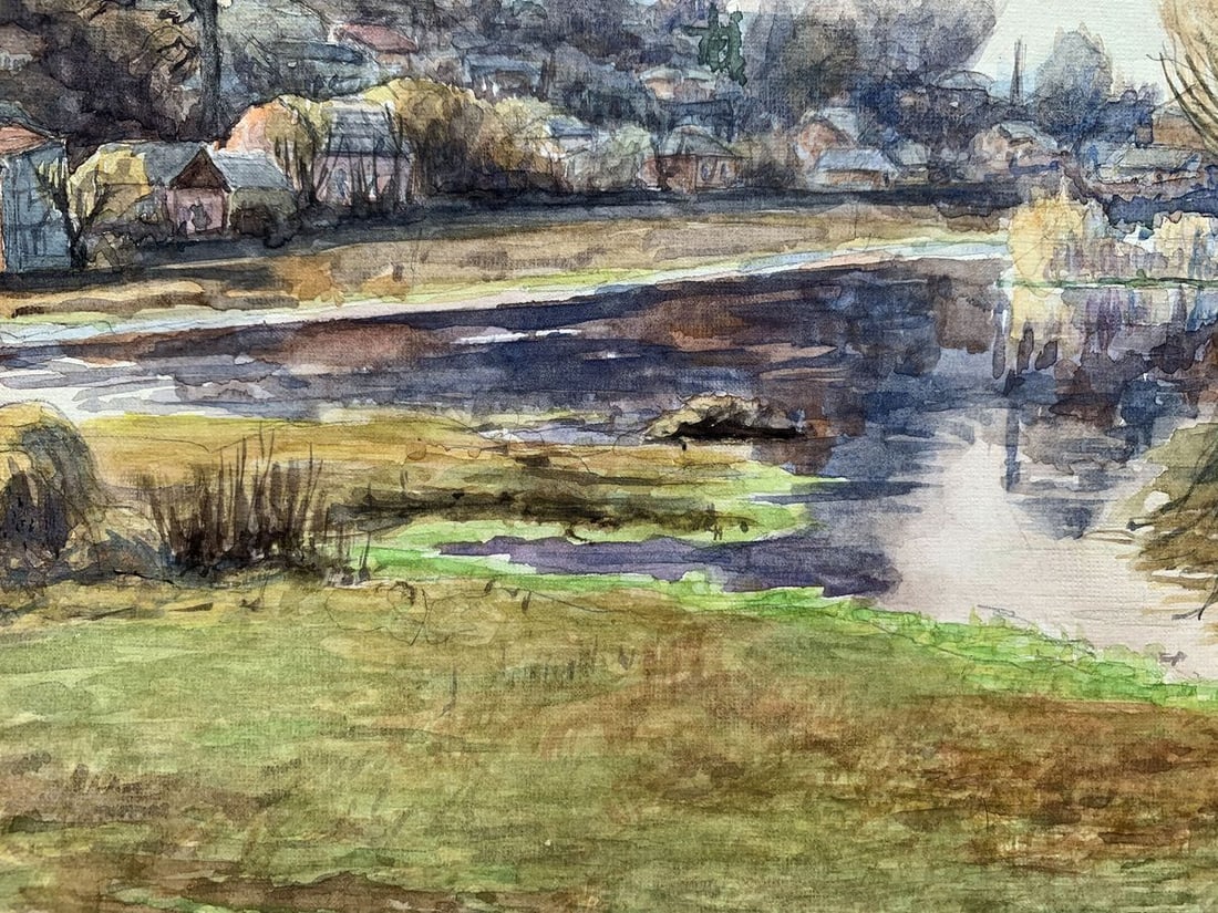 Watercolor painting Near the river Severin Alexey Alexandrovich - 3