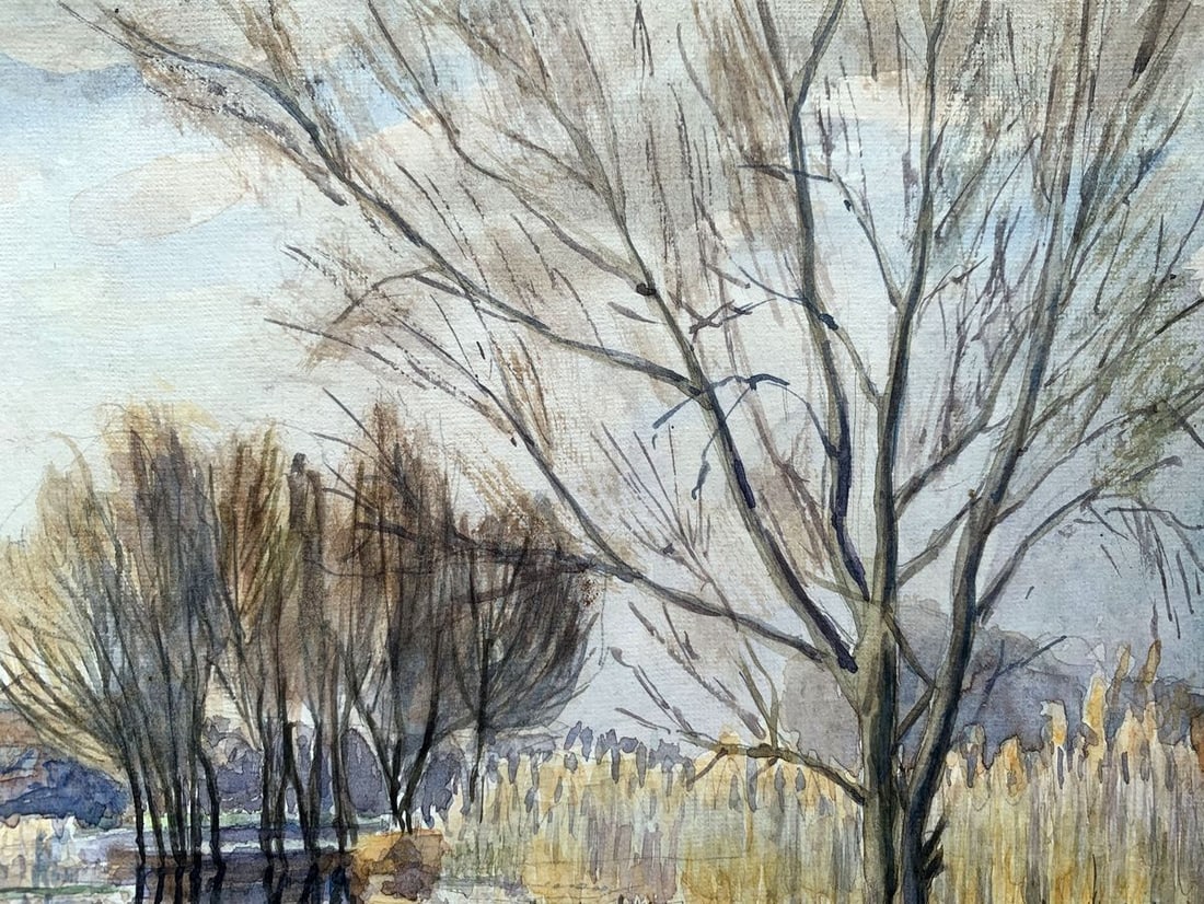 Watercolor painting Near the river Severin Alexey Alexandrovich - 4