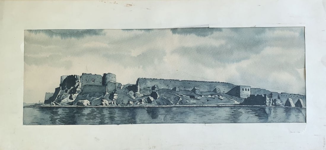 Watercolor painting Fortress landscape Bogdanovsky Voldemar Stanislavovich (1 of 5)